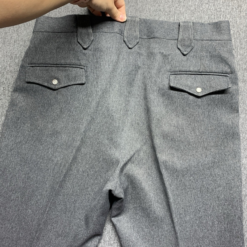 Vtg Mesquite Western Wear Men's Pants in Gray Made In USA - Size 34x31 ACTUAL - Picture 6 of 12